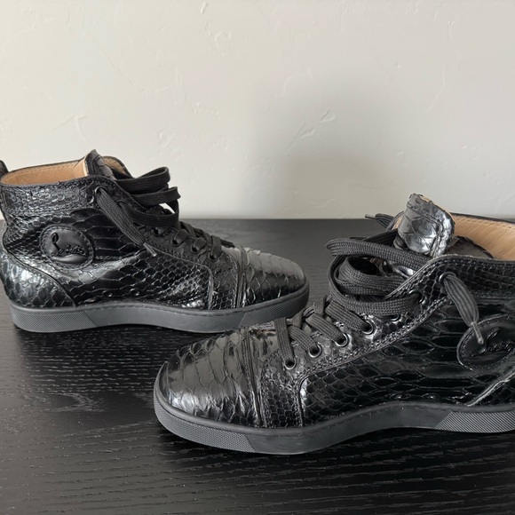 Christian Louboutin Black Python High-Top Sneakers - Picture 3 of 6